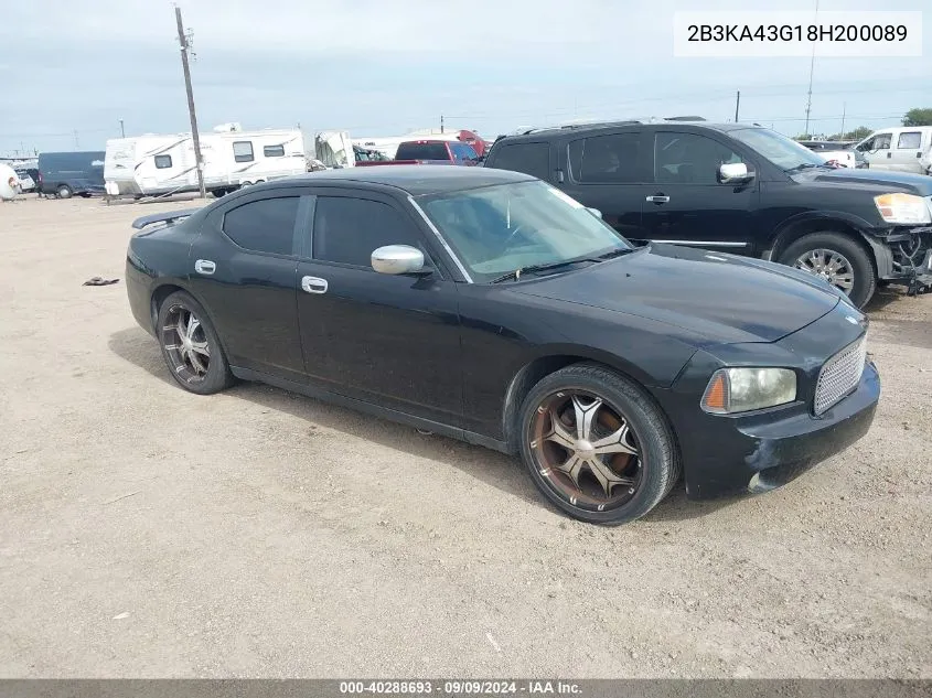 2008 Dodge Charger VIN: 2B3KA43G18H200089 Lot: 40288693