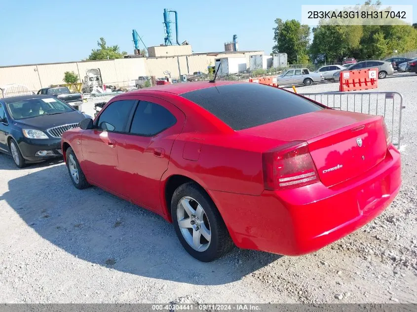 2008 Dodge Charger VIN: 2B3KA43G18H317042 Lot: 40304441