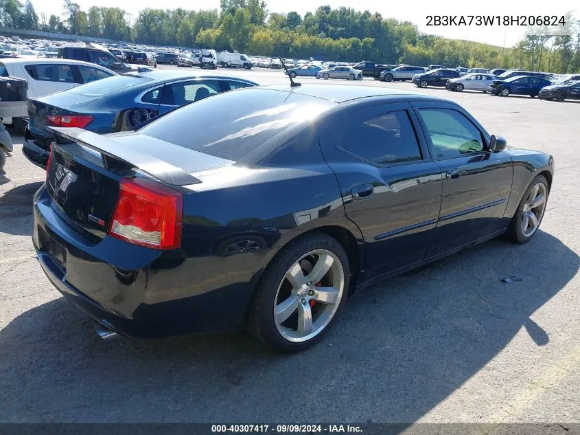 2008 Dodge Charger Srt8 VIN: 2B3KA73W18H206824 Lot: 40307417