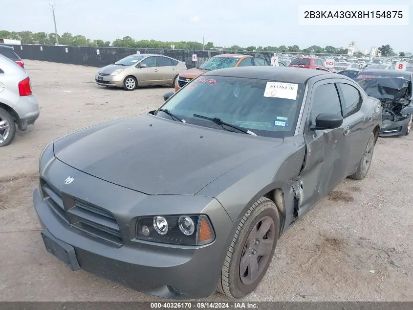 2008 Dodge Charger VIN: 2B3KA43GX8H154875 Lot: 40326170