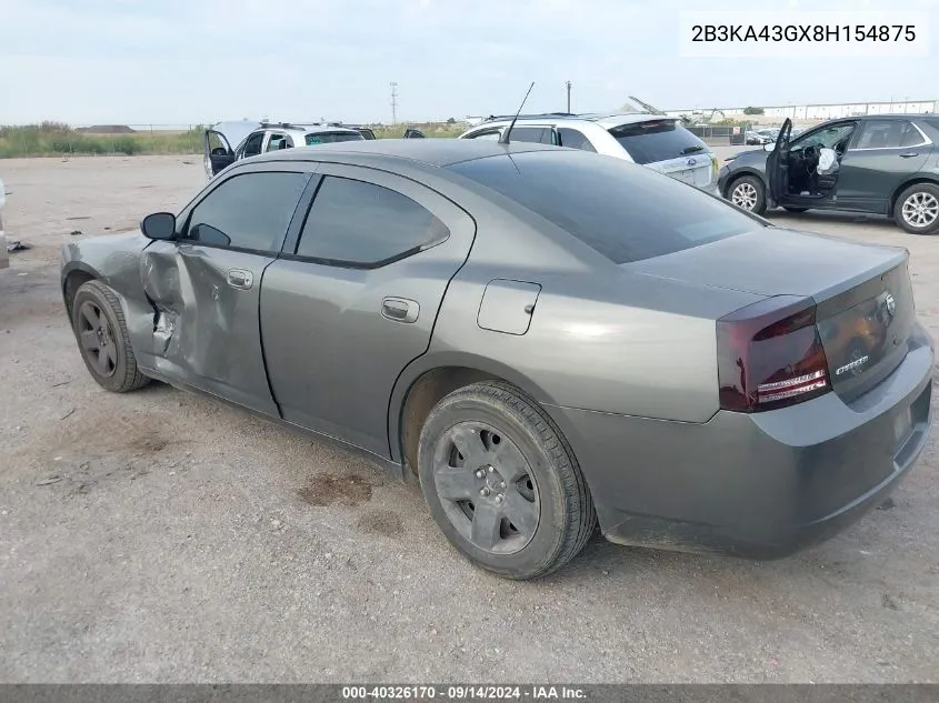 2008 Dodge Charger VIN: 2B3KA43GX8H154875 Lot: 40326170