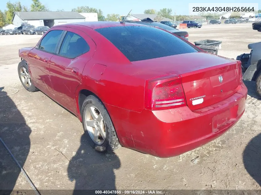 2008 Dodge Charger VIN: 2B3KA43G48H265664 Lot: 40347855