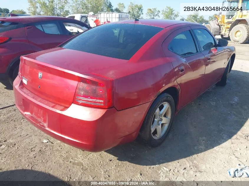 2008 Dodge Charger VIN: 2B3KA43G48H265664 Lot: 40347855