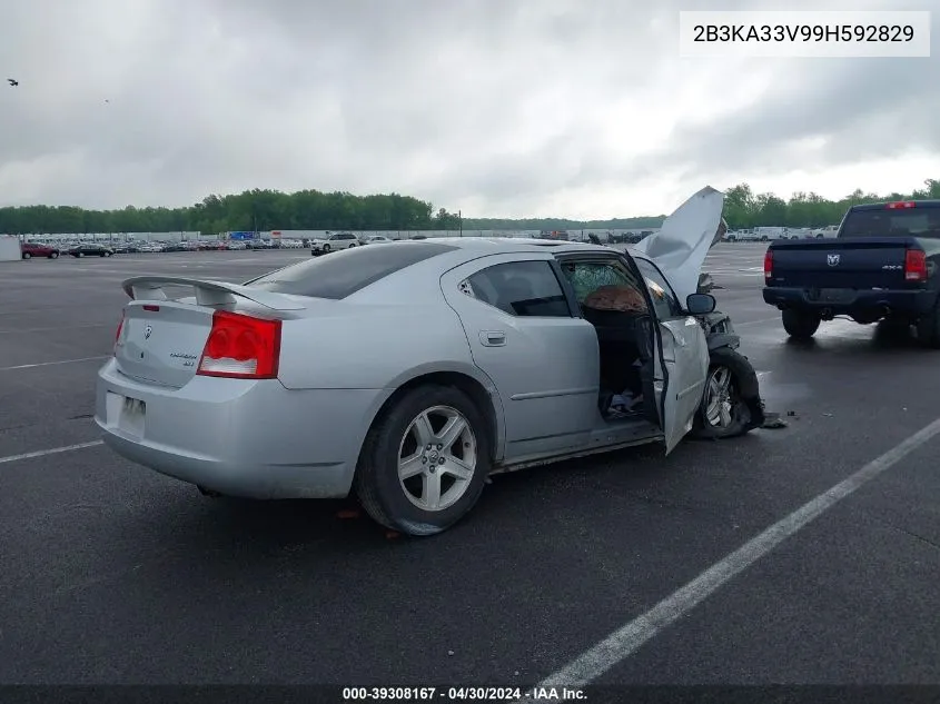 2009 Dodge Charger Sxt VIN: 2B3KA33V99H592829 Lot: 39308167