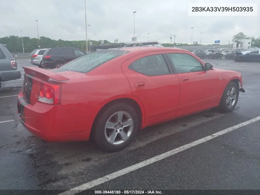 2009 Dodge Charger Sxt VIN: 2B3KA33V39H503935 Lot: 39445180