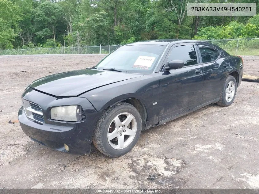 2009 Dodge Charger Sxt VIN: 2B3KA33V49H540251 Lot: 39449932