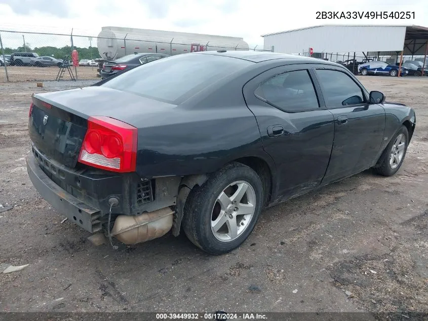 2009 Dodge Charger Sxt VIN: 2B3KA33V49H540251 Lot: 39449932