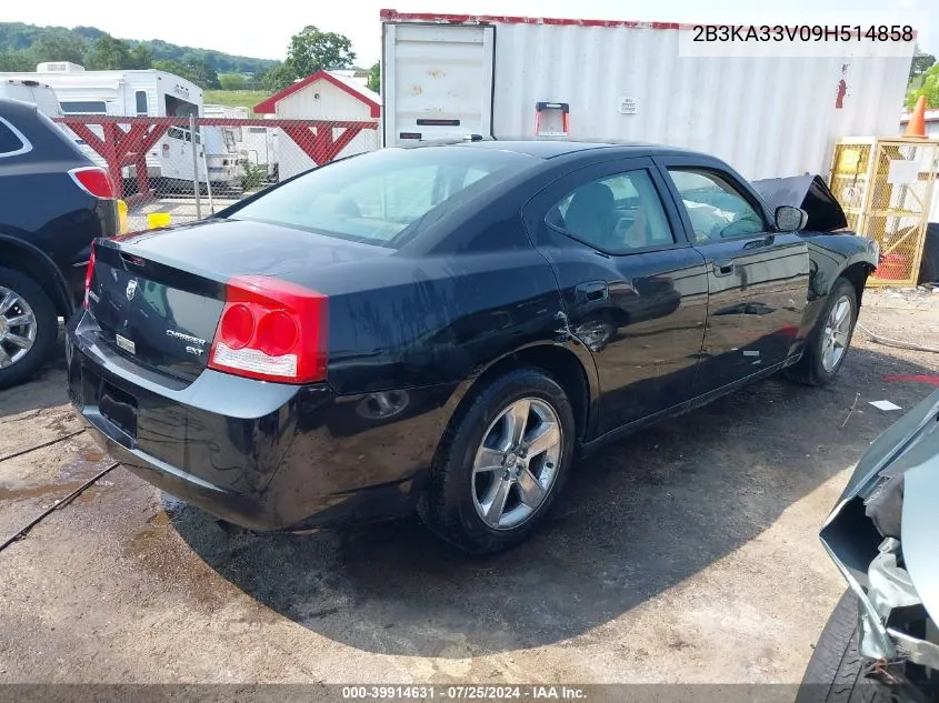 2009 Dodge Charger Sxt VIN: 2B3KA33V09H514858 Lot: 39914631