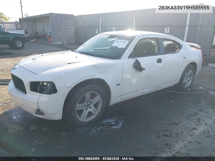 2009 Dodge Charger Sxt VIN: 2B3KA33V19H585955 Lot: 39923973