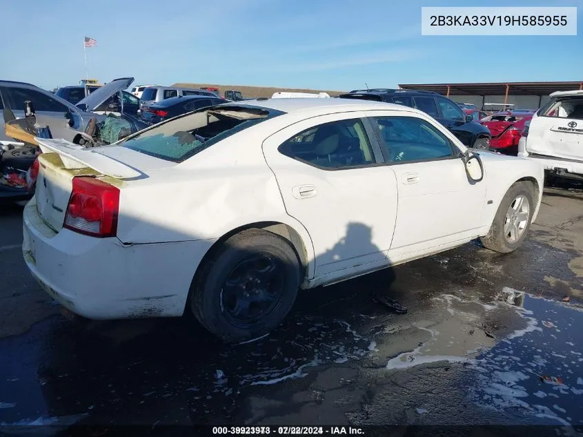 2009 Dodge Charger Sxt VIN: 2B3KA33V19H585955 Lot: 39923973