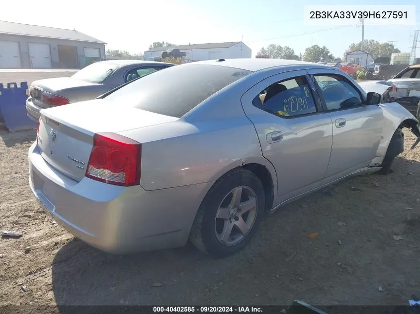 2009 Dodge Charger Sxt VIN: 2B3KA33V39H627591 Lot: 40402585