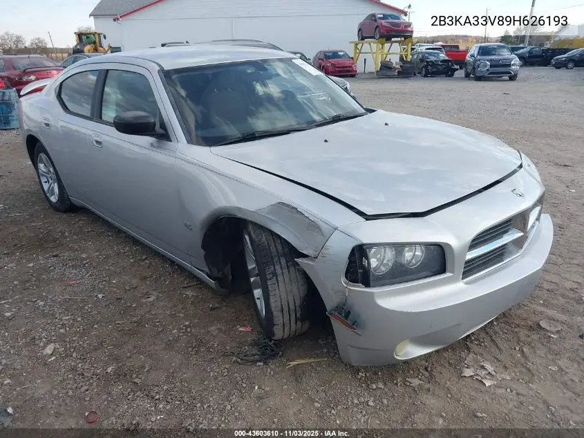 2B3KA33V89H626193 2009 Dodge Charger Sxt