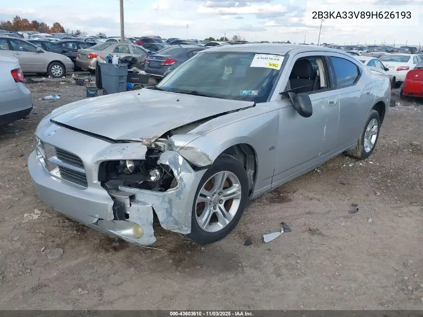 2B3KA33V89H626193 2009 Dodge Charger Sxt