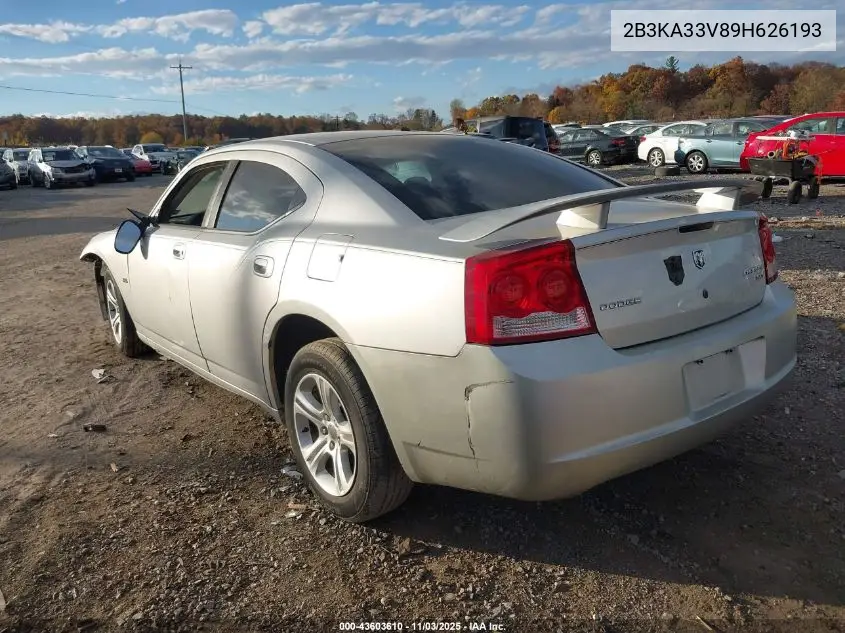 2B3KA33V89H626193 2009 Dodge Charger Sxt