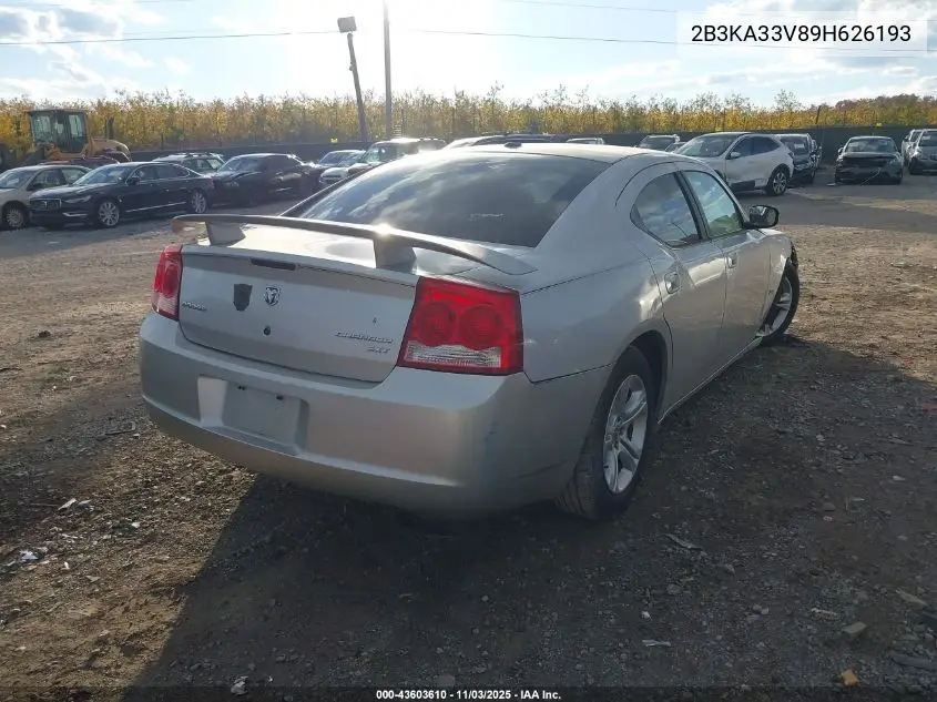 2B3KA33V89H626193 2009 Dodge Charger Sxt