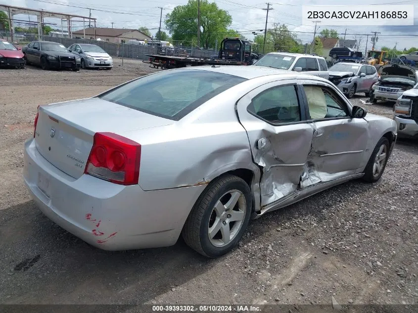 2010 Dodge Charger Sxt VIN: 2B3CA3CV2AH186853 Lot: 39393302