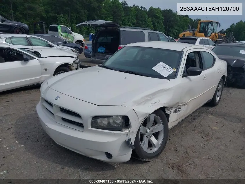 2010 Dodge Charger VIN: 2B3AA4CT5AH120700 Lot: 39407133