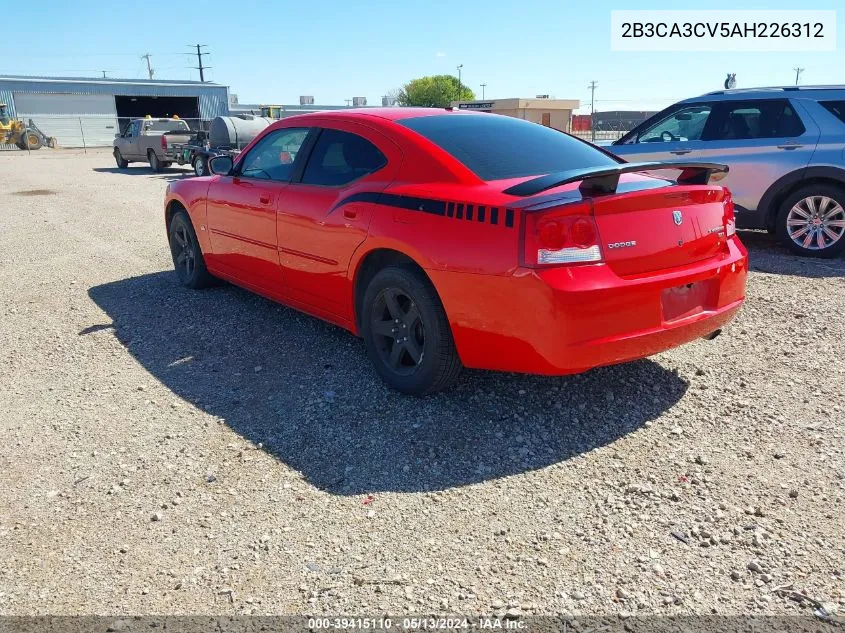 2010 Dodge Charger Sxt VIN: 2B3CA3CV5AH226312 Lot: 39415110