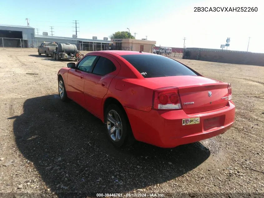 2010 Dodge Charger Sxt VIN: 2B3CA3CVXAH252260 Lot: 39446761