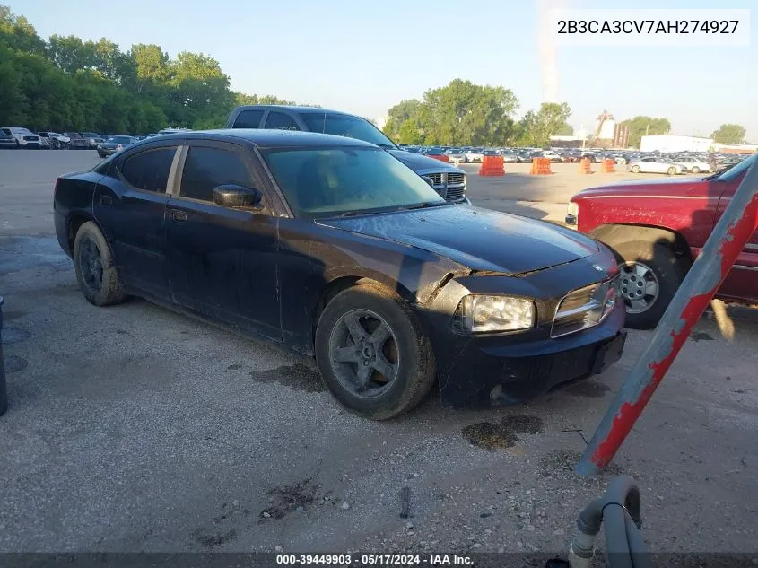 2010 Dodge Charger Sxt VIN: 2B3CA3CV7AH274927 Lot: 39449903