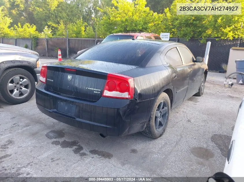 2010 Dodge Charger Sxt VIN: 2B3CA3CV7AH274927 Lot: 39449903