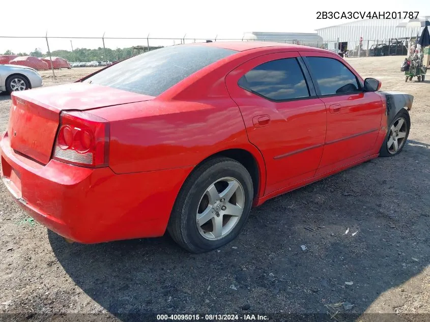 2010 Dodge Charger Sxt VIN: 2B3CA3CV4AH201787 Lot: 40095015