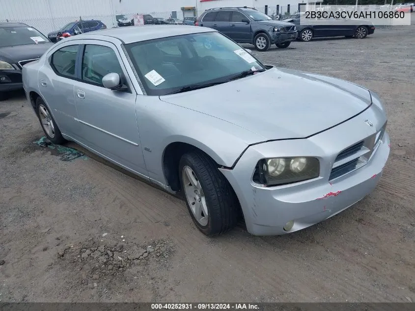 2010 Dodge Charger Sxt VIN: 2B3CA3CV6AH106860 Lot: 40252931