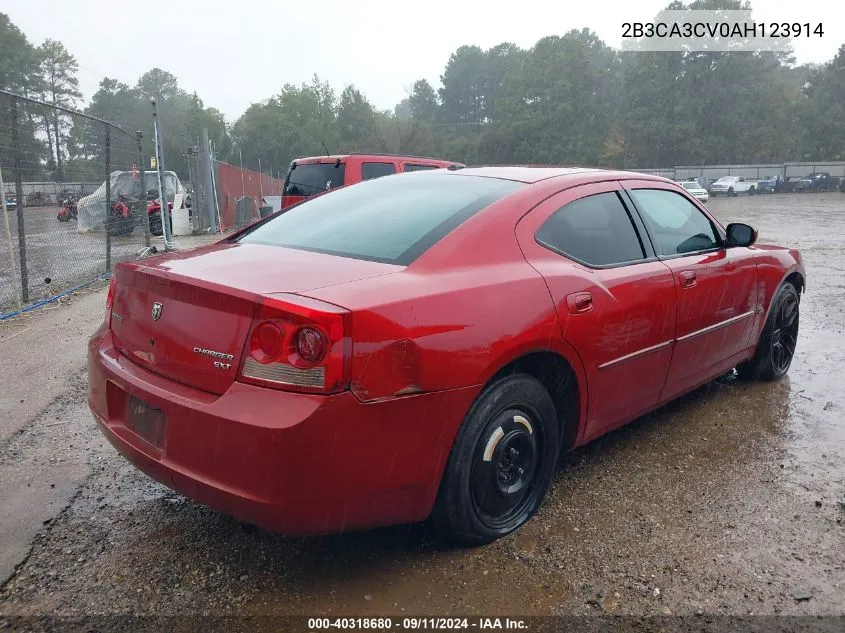 2010 Dodge Charger Sxt VIN: 2B3CA3CV0AH123914 Lot: 40318680