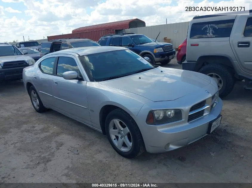 2010 Dodge Charger Sxt VIN: 2B3CA3CV6AH192171 Lot: 40329615