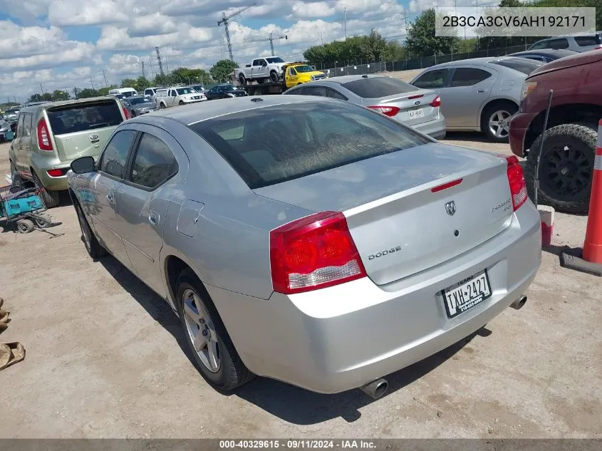 2010 Dodge Charger Sxt VIN: 2B3CA3CV6AH192171 Lot: 40329615