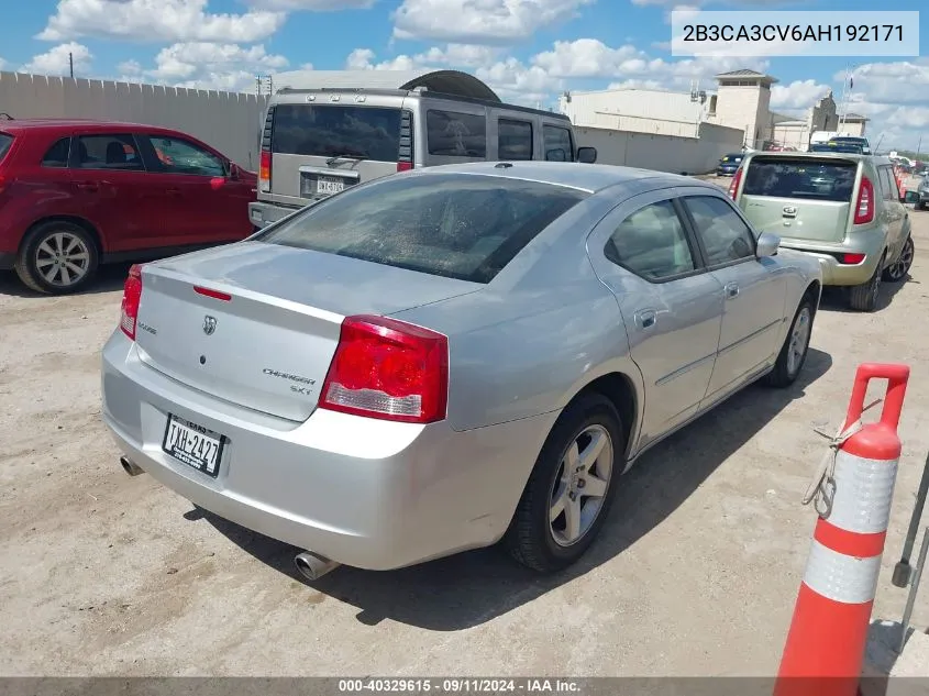 2B3CA3CV6AH192171 2010 Dodge Charger Sxt