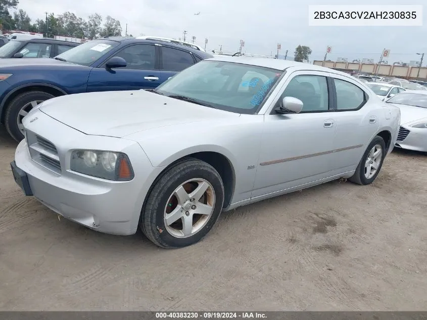 2010 Dodge Charger Sxt VIN: 2B3CA3CV2AH230835 Lot: 40383230