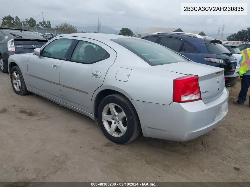 2010 Dodge Charger Sxt VIN: 2B3CA3CV2AH230835 Lot: 40383230