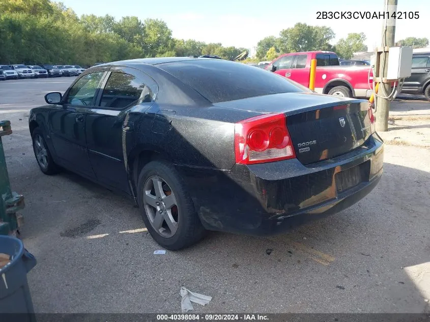 2010 Dodge Charger Sxt VIN: 2B3CK3CV0AH142105 Lot: 40398084