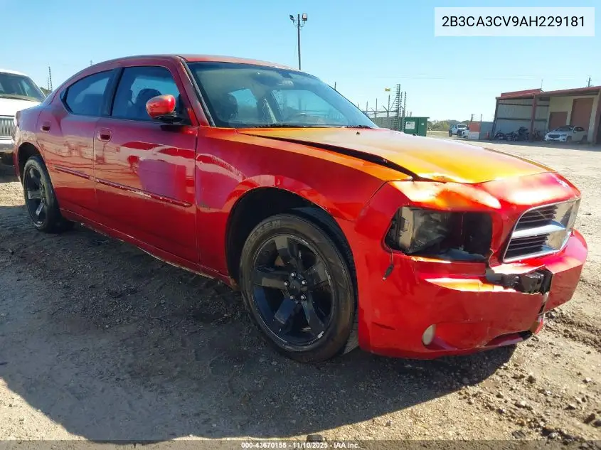 2B3CA3CV9AH229181 2010 Dodge Charger Sxt