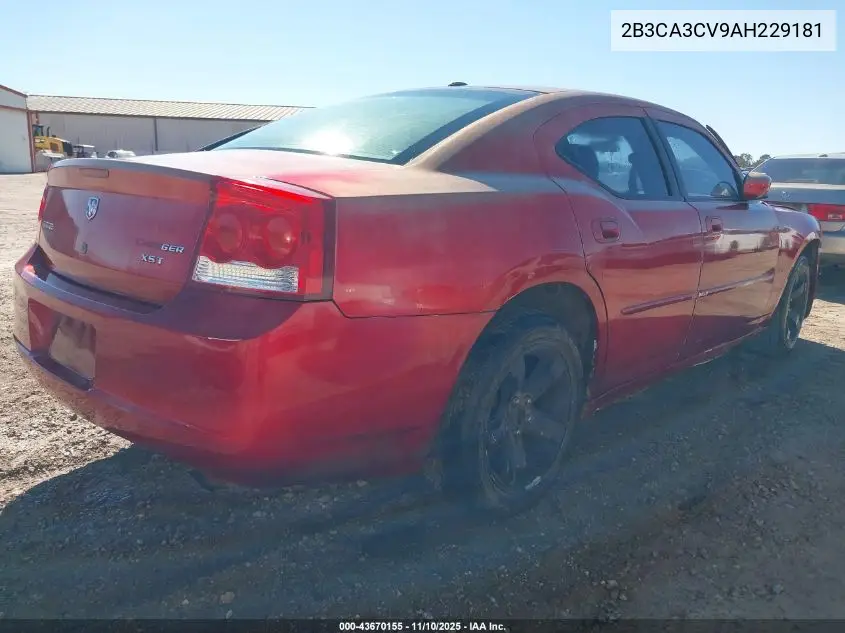 2B3CA3CV9AH229181 2010 Dodge Charger Sxt