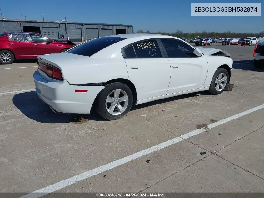 2011 Dodge Charger VIN: 2B3CL3CG3BH532874 Lot: 39235715