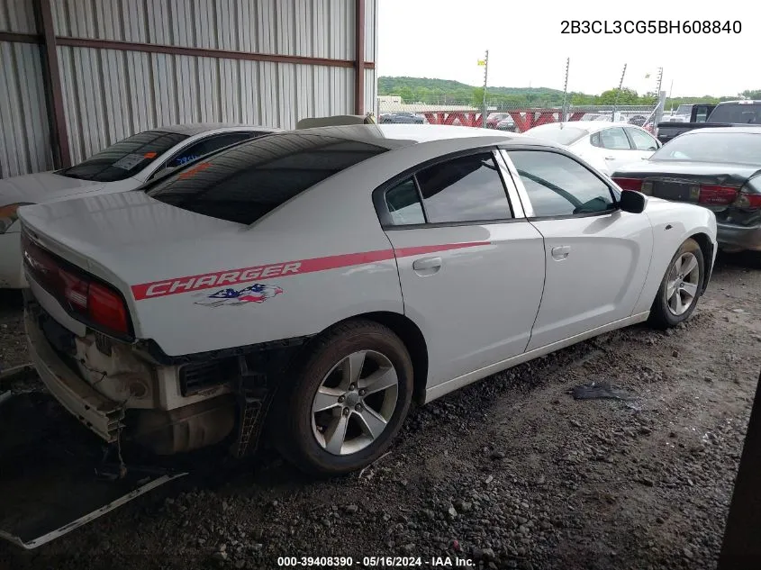 2011 Dodge Charger VIN: 2B3CL3CG5BH608840 Lot: 39408390