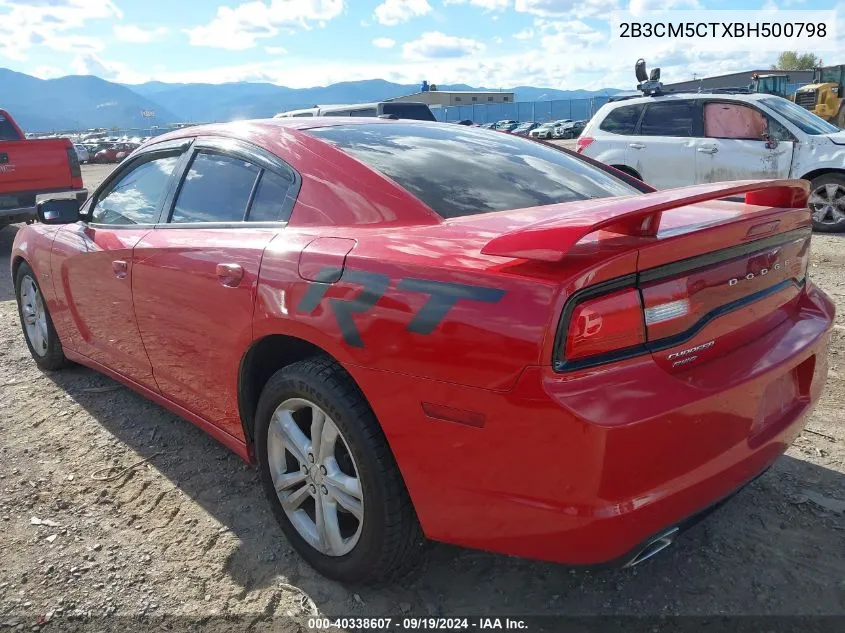 2011 Dodge Charger R/T VIN: 2B3CM5CTXBH500798 Lot: 40338607