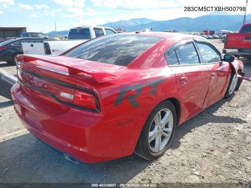 2011 Dodge Charger R/T VIN: 2B3CM5CTXBH500798 Lot: 40338607