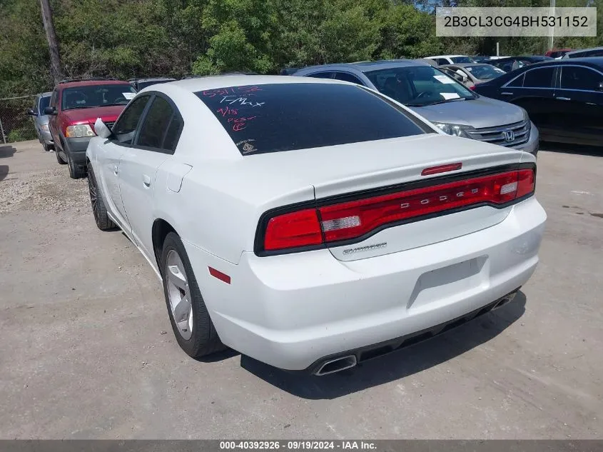 2011 Dodge Charger VIN: 2B3CL3CG4BH531152 Lot: 40392926