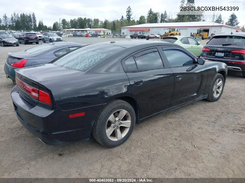 2B3CL3CGXBH543399 2011 Dodge Charger