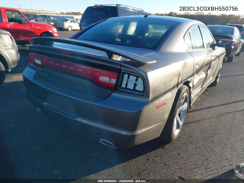 2B3CL3CGXBH550756 2011 Dodge Charger