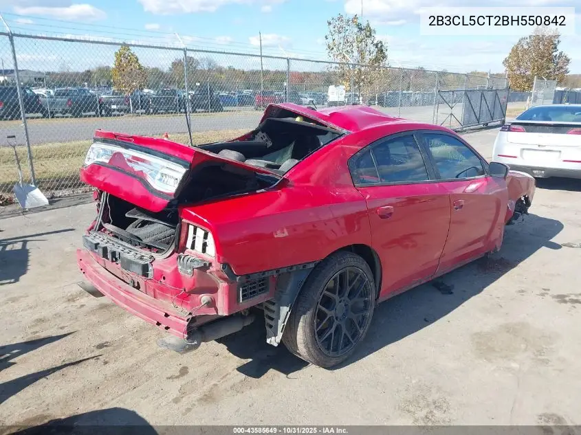 2B3CL5CT2BH550842 2011 Dodge Charger R/T