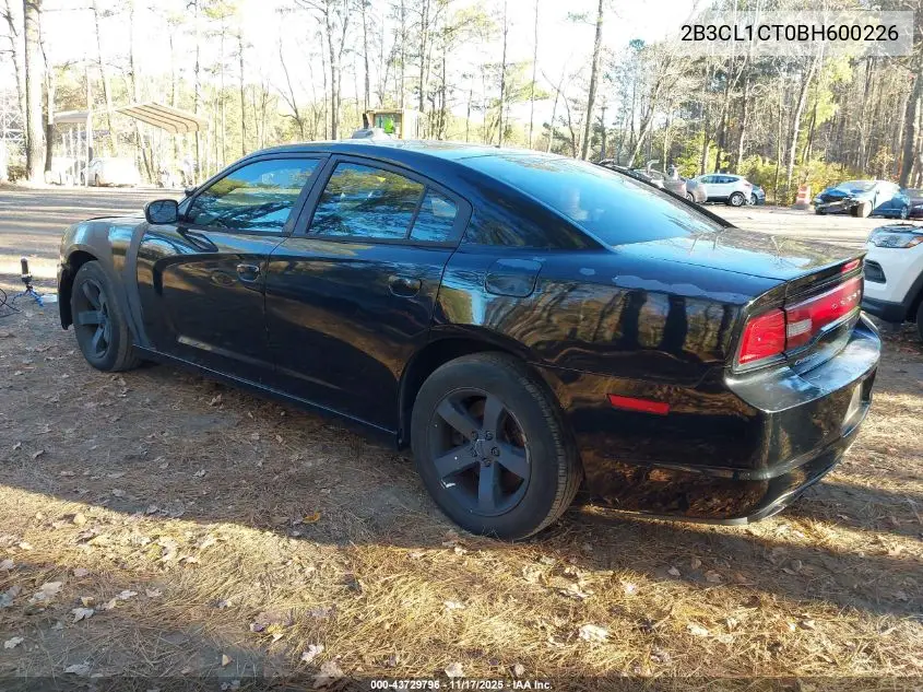 2B3CL1CT0BH600226 2011 Dodge Charger Police