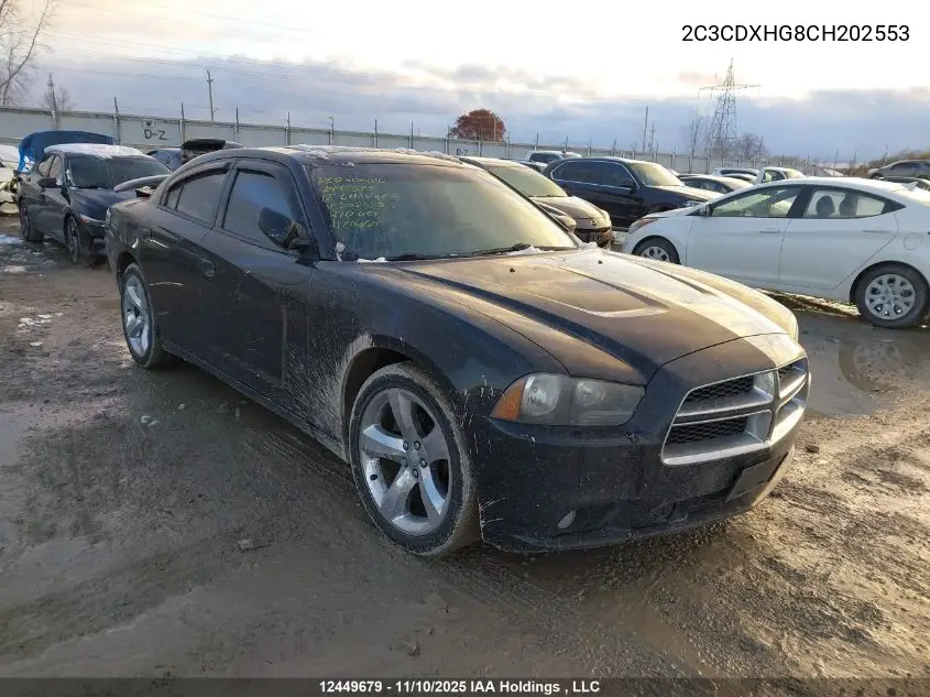 2C3CDXHG8CH202553 2012 Dodge Charger Sxt