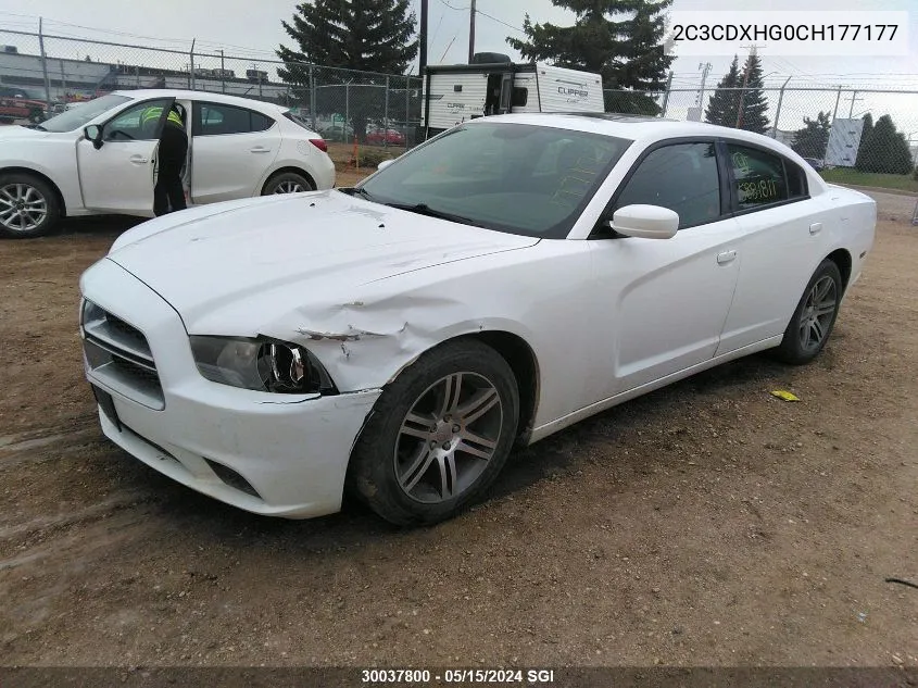 2012 Dodge Charger Sxt VIN: 2C3CDXHG0CH177177 Lot: 30037800