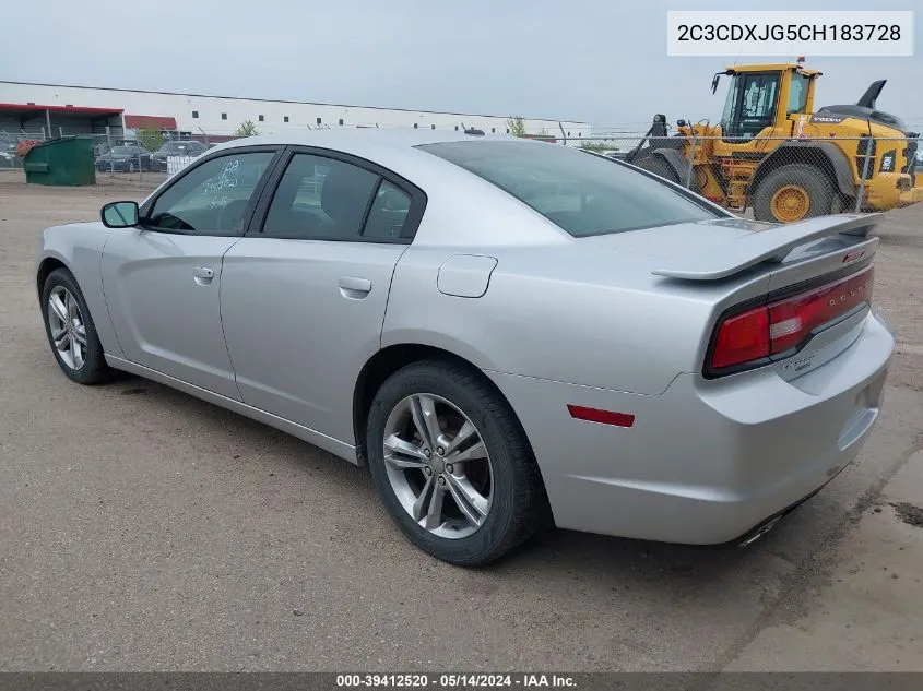 2012 Dodge Charger Sxt VIN: 2C3CDXJG5CH183728 Lot: 39412520