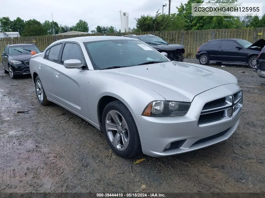 2012 Dodge Charger Sxt VIN: 2C3CDXHG4CH125955 Lot: 39444410