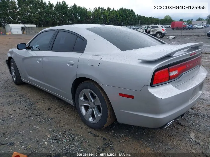 2C3CDXHG4CH125955 2012 Dodge Charger Sxt